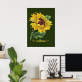 gouden zonnebloem poster (Thuiskantoor)