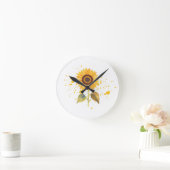 Gouden Zonnebloem Ronde Klok (Huis)