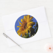 gouden zonnebloem ronde sticker (Envelop)