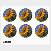 gouden zonnebloem ronde sticker (Vel)