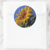 gouden zonnebloem ronde sticker (Tas)