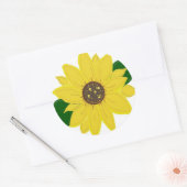 gouden zonnebloem ronde sticker (Envelop)
