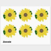 gouden zonnebloem ronde sticker (Vel)