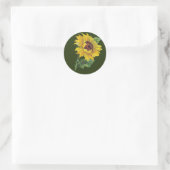 gouden zonnebloem ronde sticker (Tas)
