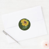 gouden zonnebloem ronde sticker (Envelop)