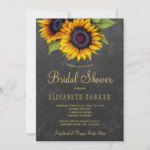 Gouden zonnebloem rustiek elegant vrijgezellenfees kaart (Voorkant)
