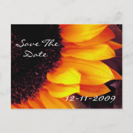 Gouden Zonnebloem Save Datum Bruid Bruidegom Huwel Aankondigingskaart