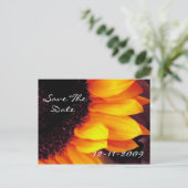 Gouden Zonnebloem Save Datum Bruid Bruidegom Huwel Aankondigingskaart (Staand voorkant)