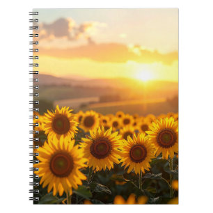 Gouden Zonnebloem Spiraal Foto Notitieboek