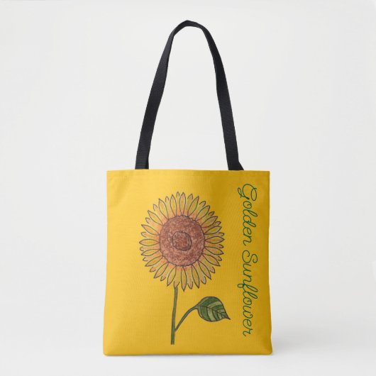 gouden zonnebloem tote bag (Voorkant)