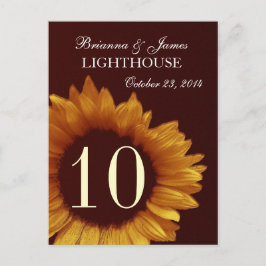 Gouden Zonnebloem Trouwtafel Nummer Briefkaart