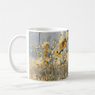 Gouden Zonnebloem Veld Waterverf Mok