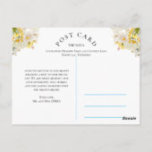 Gouden Zonnebloem vlinder Weide Bruiloft Briefkaart (Achterkant)