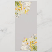 Gouden Zonnebloem vlinder Weide Bruiloft Menu (Achterkant)
