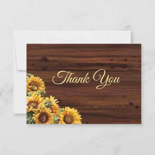Gouden Zonnebloemen Bedankt Card (Voorkant)