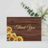 Gouden Zonnebloemen Bedankt Card (Staand voorkant)