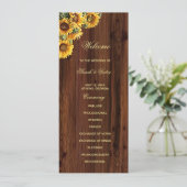 Gouden zonnebloemen dubbelzijdige programmakaart (Staand voorkant)