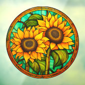 Gouden Zonnebloemen Faux Glas in lood Raamsticker (Vel 3)