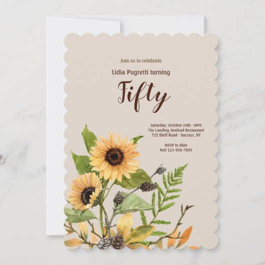 Gouden Zonnebloemen Kaart (Voorkant)