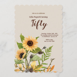 gouden zonnebloemen kaart