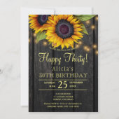 Gouden zonnebloemen land schuur hout dertig verjaa kaart (Voorkant)