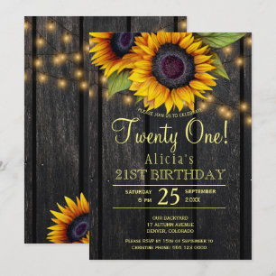 Gouden zonnebloemen land schuur hout eenentwintig kaart