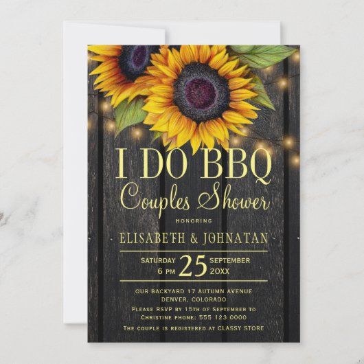 Gouden zonnebloemen land schuur hout koppels douch kaart (Voorkant)