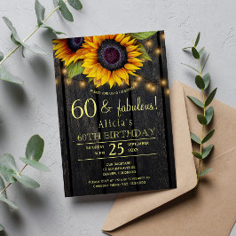 Gouden zonnebloemen landelijke schuur hout zestig  kaart