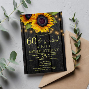 Gouden zonnebloemen landelijke schuur hout zestig kaart