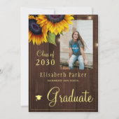 Gouden zonnebloemen PHOTO Collage graduatie party  Kaart (Voorkant)