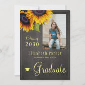 Gouden zonnebloemen PHOTO Collage graduparty Kaart (Voorkant)