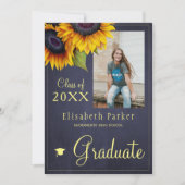 Gouden zonnebloemen PHOTO Collage graduparty Kaart (Voorkant)