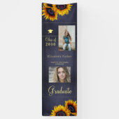 Gouden zonnebloemen PHOTO Collage graduparty Spandoek (Verticaal)