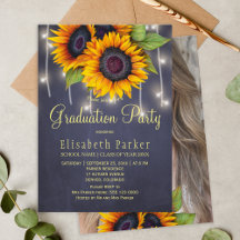 Gouden zonnebloemen PHOTO Rustic graduation party
