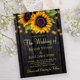 gouden zonnebloemen, plattelandshout kaart