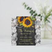 gouden zonnebloemen, plattelandshout kaart (Staand voorkant)