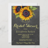 Gouden zonnebloemen rustiek chic vrijgezellenfeest kaart (Voorkant)