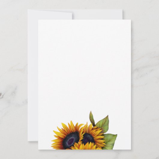 Gouden zonnebloemen rustiek stijlvol elegant verlo kaart (Achterkant)