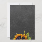 Gouden zonnebloemen rustieke chique graduatie part kaart (Achterkant)