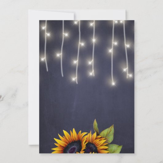 Gouden zonnebloemen rustieke lichten graduatie par kaart (Achterkant)