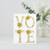 Gouden Zonnebloemen Stemmen Briefkaart (Staand voorkant)