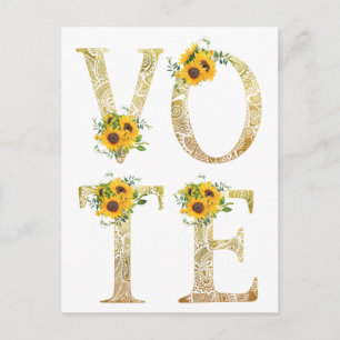 Gouden Zonnebloemen Stemmen Briefkaart