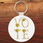Gouden Zonnebloemen Stemmen Sleutelhanger (Voorkant)