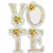 Gouden Zonnebloemen Stemmen Sticker (Voorkant)