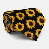 gouden zonnebloemen stropdas (Opgerold)