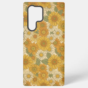 Gouden Zonnebloemwei Warme Vintage Bloemen Samsung Galaxy Hoesje
