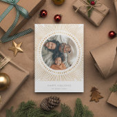 Gouden Zonneburst Frame Art Deco Foto Feestdagenkaart