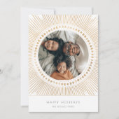 Gouden Zonneburst Frame Art Deco Foto Feestdagenkaart (Voorkant)