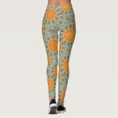 Gouden zonnen geometrisch ontwerp leggings (Achterkant)