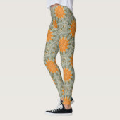 Gouden zonnen geometrisch ontwerp leggings (Links)